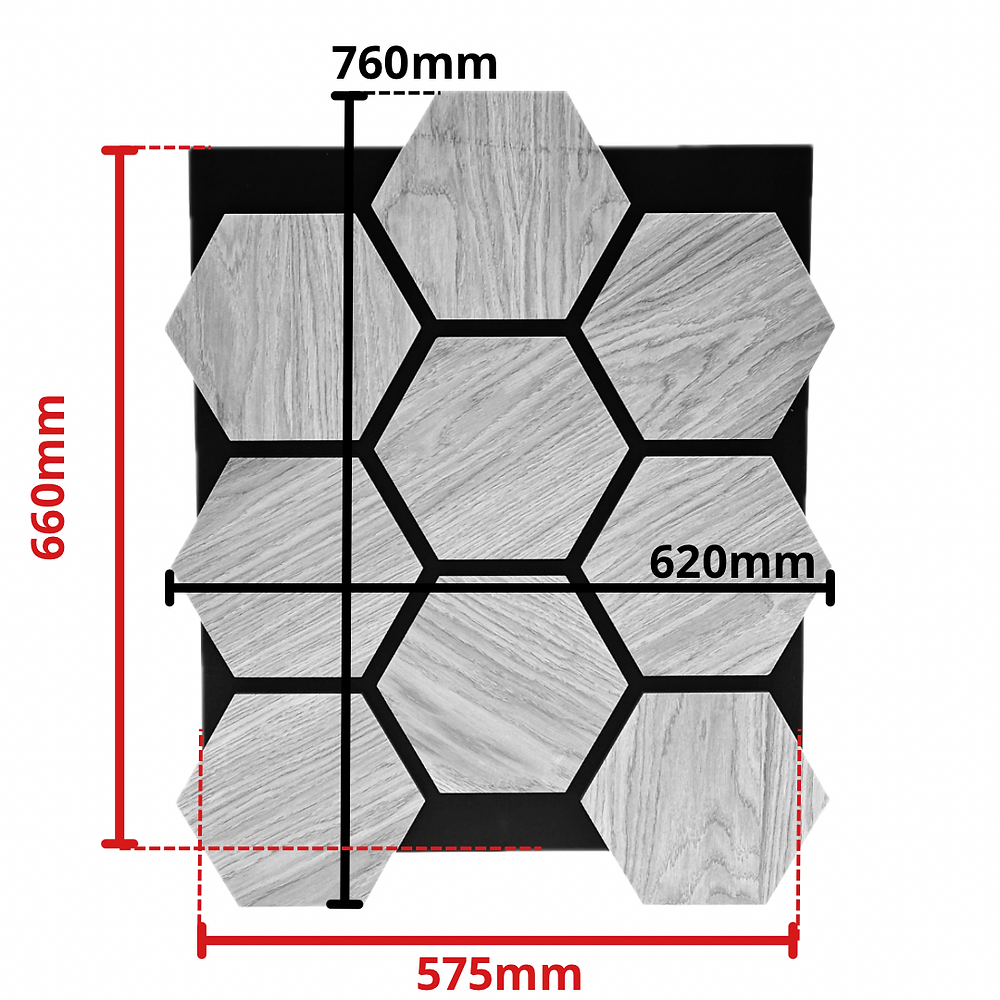 Tumehall kuusnurkpaneelid 620x760mm